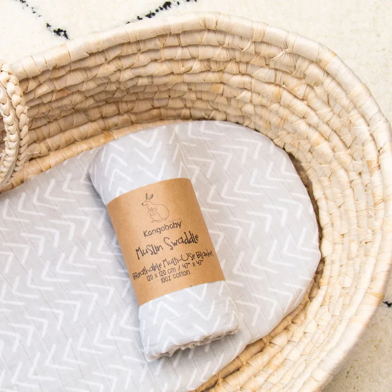 Kangobaby #My Soft Life# Fashion Muslin Swaddle Baby Receiving Blanket Squares Babyroom Decor 100% Cotton Infant Quilt