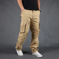 overalls mens autumn multi pocket loose large size casual pants spring and autumn thick cotton european version trousers