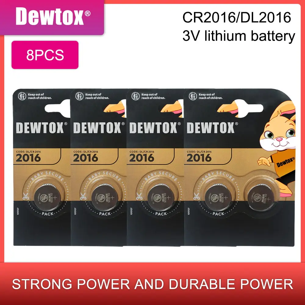 Cr2016 BR2016 DL2016 LM2016 KCR2016 ECR2016 3v 8 шт. фирменные Литиевые Батарейки для часов DEWTOX |