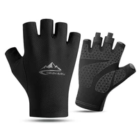 anti slip shock breathable half finger gloves bike bicycle fishing uv protection ice silk gloves men women half finger gloves