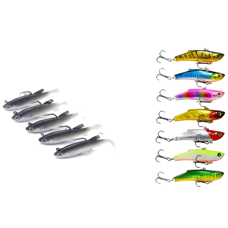 

12 шт., мягкие рыболовные приманки, 14/8 см, 18/7 см