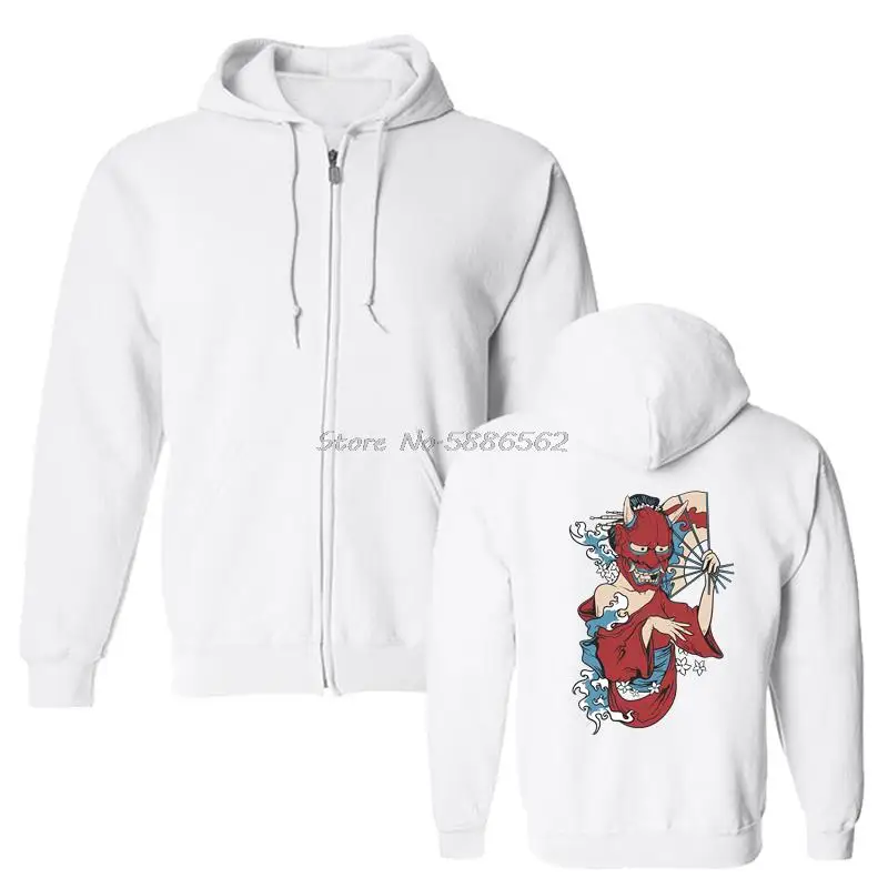 Японское кимоно гейши с маской Oni Demon повседневная мужская толстовка капюшоном