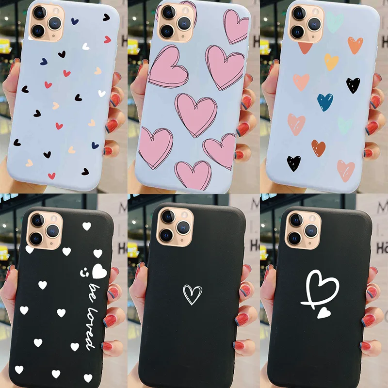 

Love Heart Case For Iphone 5 5S 6 6S 7 8 Plus X XS XR Max 11 Pro 12 Mini 13 Phone Cover Silicone Soft TPU New Fashion Bumper