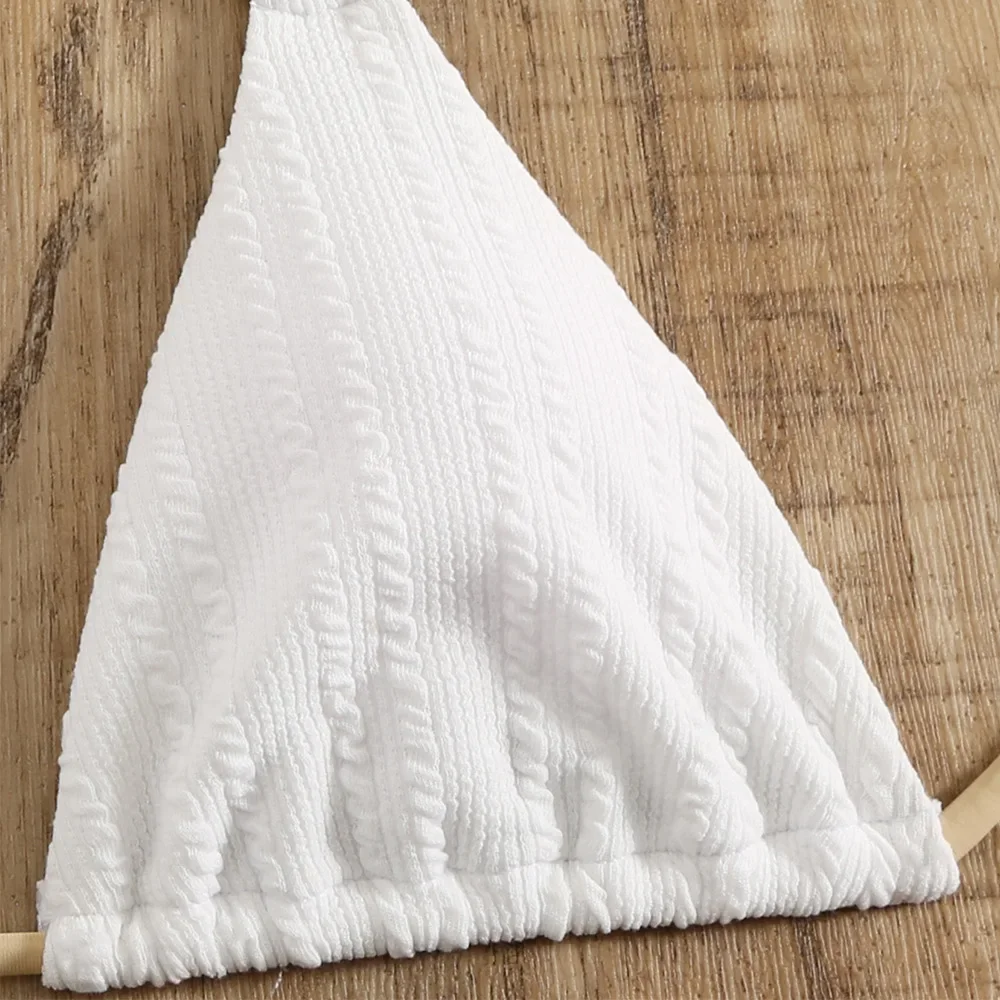 Сексуальное белое микро-бикини 2024 женский купальник стринги комплект бикини