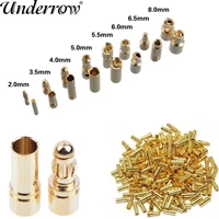 40pcslot 2 0mm 3 0mm 3 5mm 4 0mm 5 5mm 6 0mm 8 0mm gold bullet banana connector plug for esc lipo rc battery plugs 20 pair