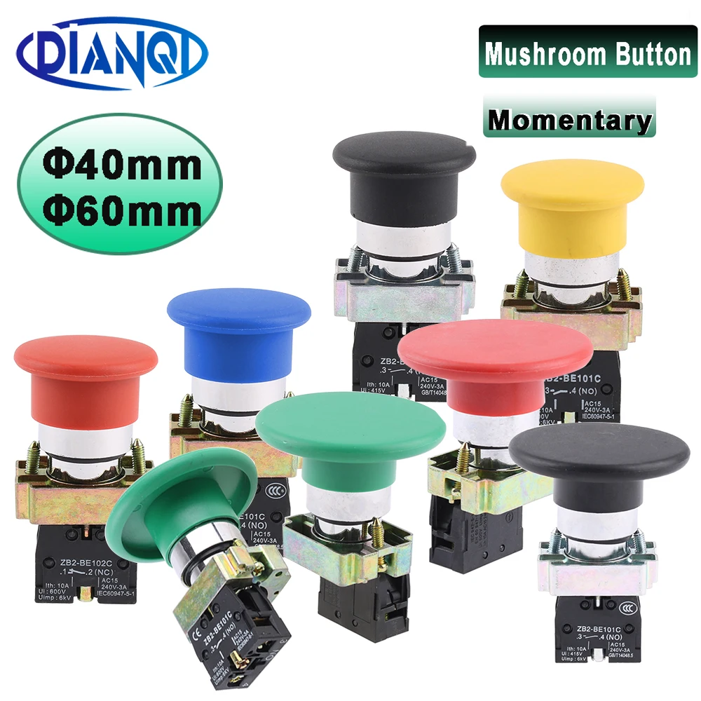1 шт., кнопка-переключатель в виде грибовидной головки, 22 мм