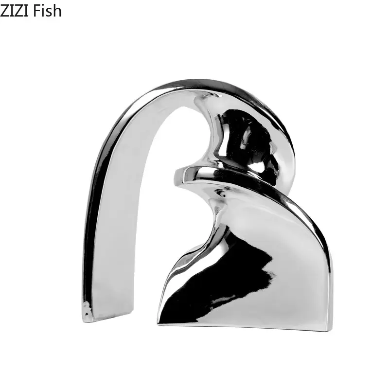 

Креативная Серебряная лента, абстрактные поделки, скульптура, украшение для стола, спиральная Поворотная статуя, декор для комнаты, эстетика