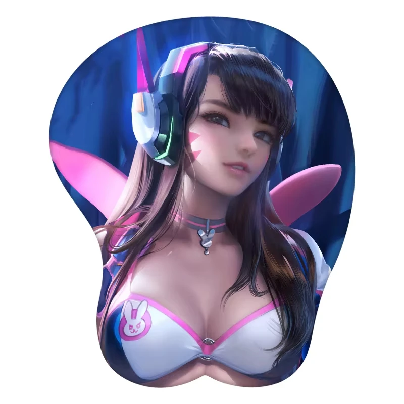Фото 3D строительный коврик для мыши D.va, силиконовый сексуальный креативный игровой коврик для запястья, подарок №2