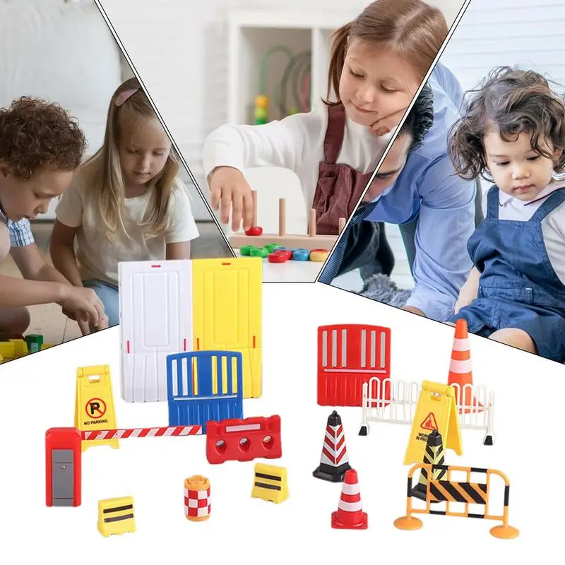 Игровой набор уличные знаки дорожный конус сигнальные игрушки для перехода 17x