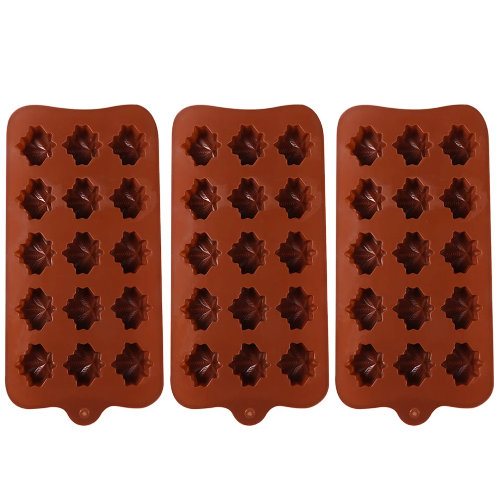 

3 Pcs Dog Snacks Cake Mold Resin Jewelry Making Supplies Metal Chocolate Candy Maple Leaf Silica Gel Child Cookie Molds