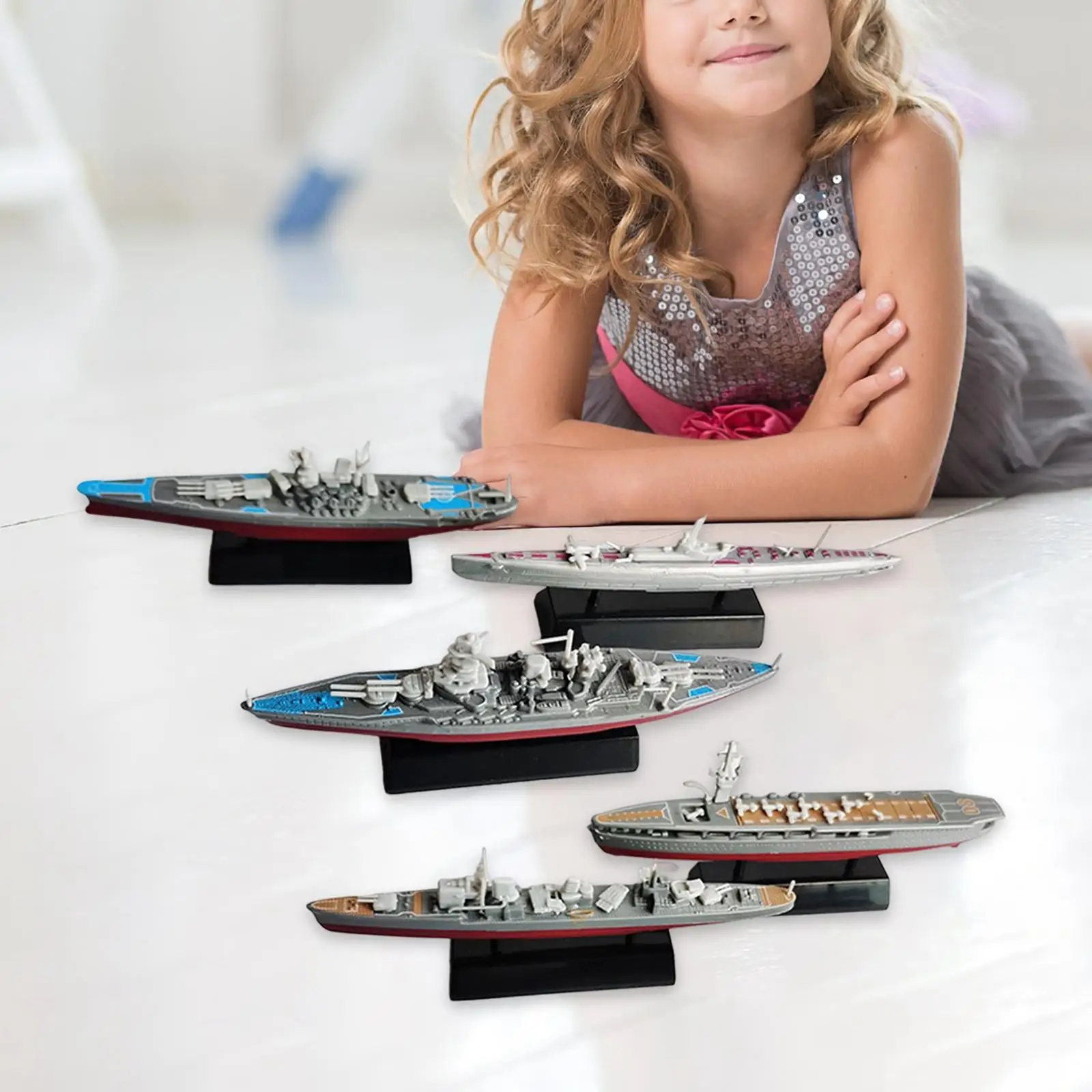

5x Mini Warship Gifts Decorative Collection Ships Model Ship for Teenagers