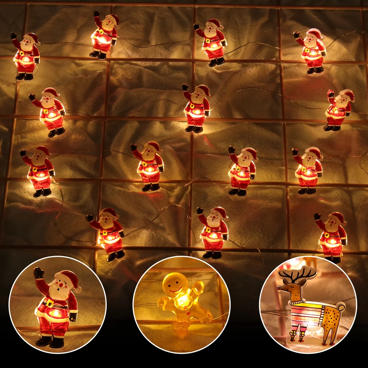 

2M Santa Claus LED Light String Christmas Decoration For Home 2022 Christmas Ornaments Xmas Navidad Natal Gifts New Year 2023