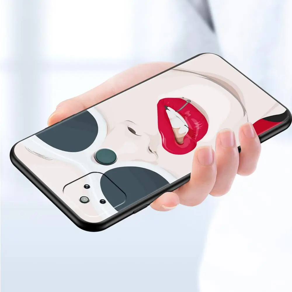 Сексуальный женский красный губы горячая девушка для Google Pixel 6 Чехол 7 Pro 5 4 XL 5A 4A