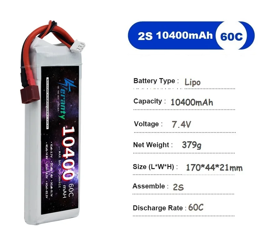 Аккумулятор 10400 мАч 7 4 В 2S литий-полимерный аккумулятор XT60 XT90 штепсельная Вилка