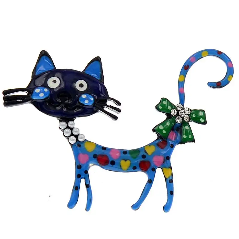 

CINDY XIANG New Arrival Cute Enamel Paint Cat Brooches Unisex Women And Men Animal Pins Funny Design Fashion Jewelry