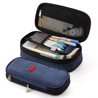 multifunctional fold canvas stationery storage bag organizer classic pocket pen pencil case for cosmetic travel student