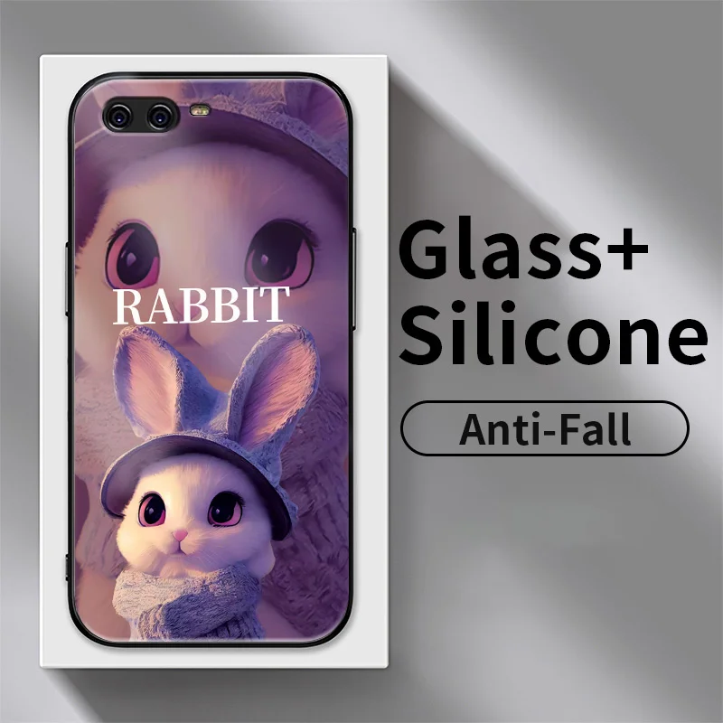 

Glass Phone Case for Huawei P10 P10 Lite P10 Plus P20 Lite P20 Pro P30 Lite Nova 3E 4E Cases Witary Longer Rabbit