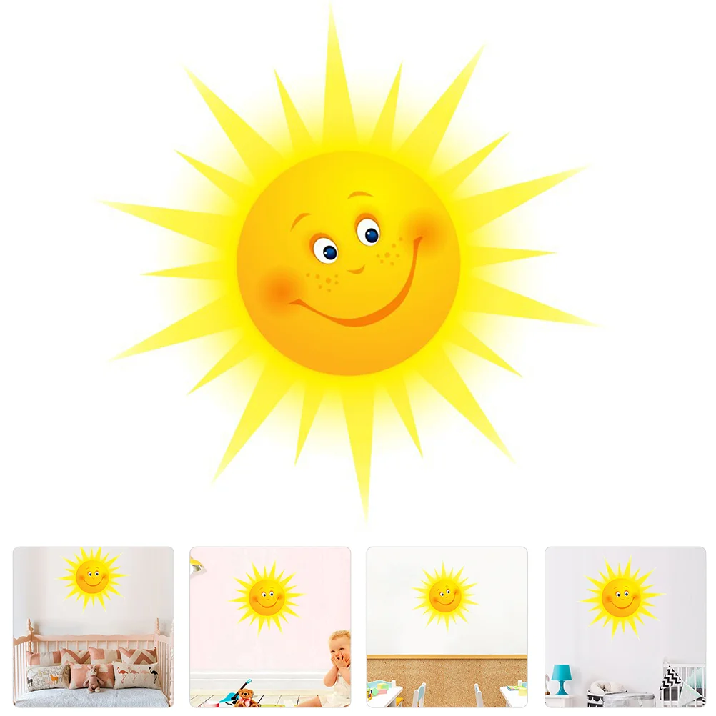 

Wall Sticker Sun Decal Decoration Nursery Room Happy Bedroom Smiling Stickers Mural Clings Window Smile Cartoon Removable Funny