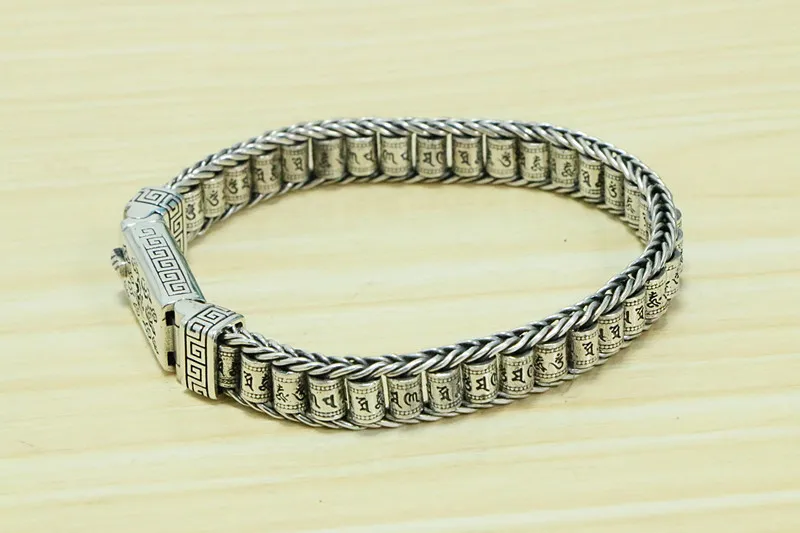 Мужской браслет щедрый из стерлингового серебра S925 мужской ретро-узор мира шесть