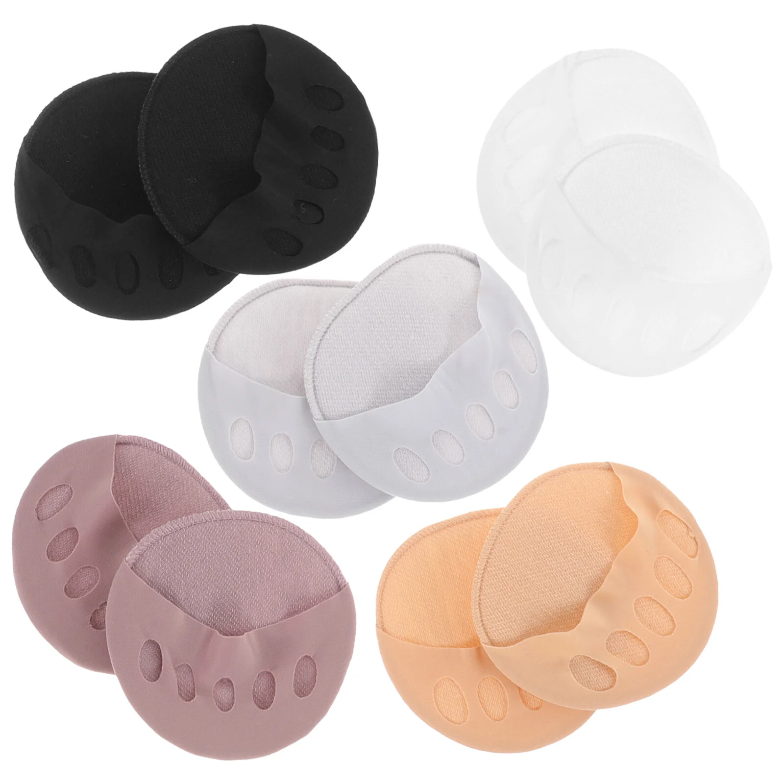 5 Pairs Foot Pads Heels Front Women Five Finger Socks Forefoot Half Five Fingers Summer Toe Palm Cotton Anti-skid Women's