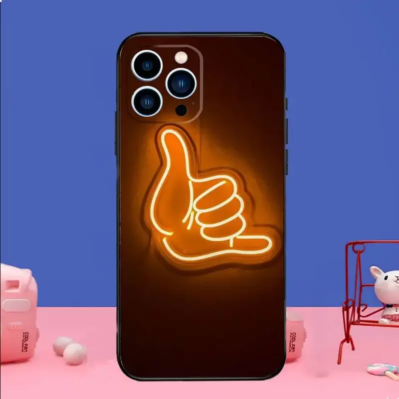 Неоновый легкий Чехол для телефона iPhone 15 14 13 12 11 Pro Max Xs Xr X 7 8 Plus Mini силиконовый