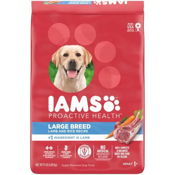 

& Rice Flavor Dry Dog Food for Large Breed Adult Dog, 15 lb. Bag