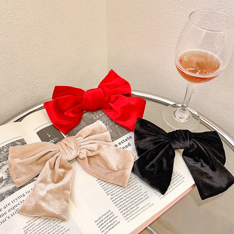 

Женские цветные милые бархатные заколки для волос с бантом и орнаментом, женские милые мягкие заколки, заколки для волос, женские модные акс...