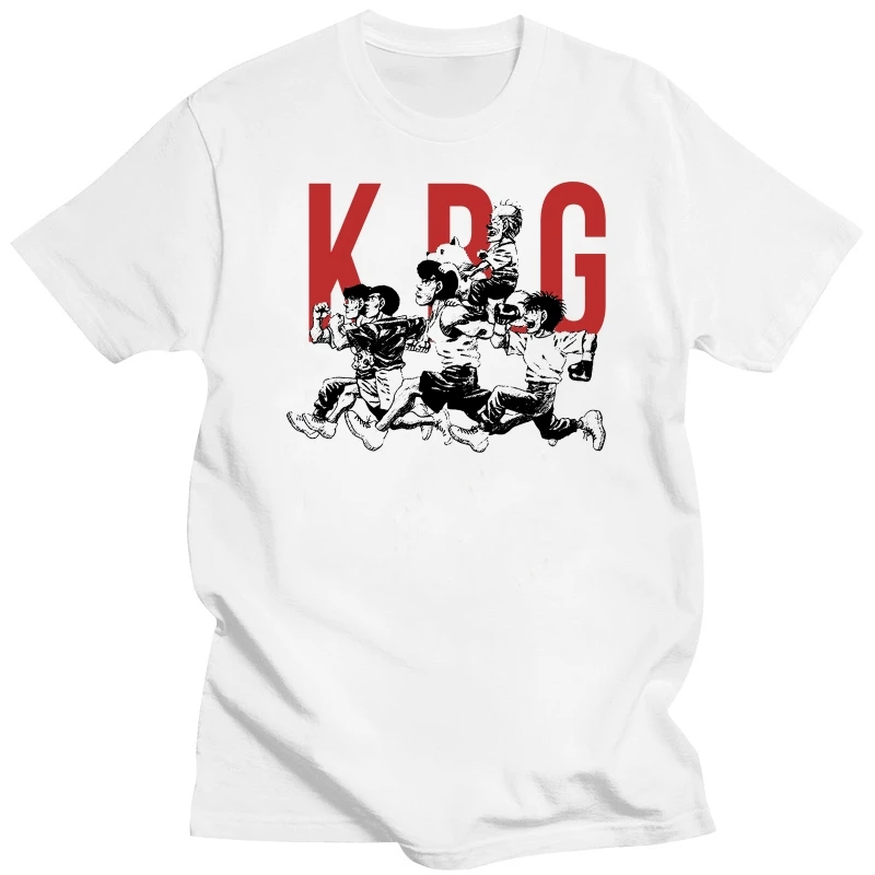 

K.B.G Team Hajime No Ippo Tee Shirts Loose Printing 100% Cotton Mens Short-Sleeved Men T Shirts Stylish T-Shirts Classic