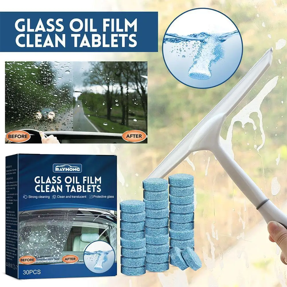 

Glass Oil Film Clean Tablets Car Windscreen Cleaner Tablets Water Dust Wiper Effervescent Washing Remover Tablet K3Q1