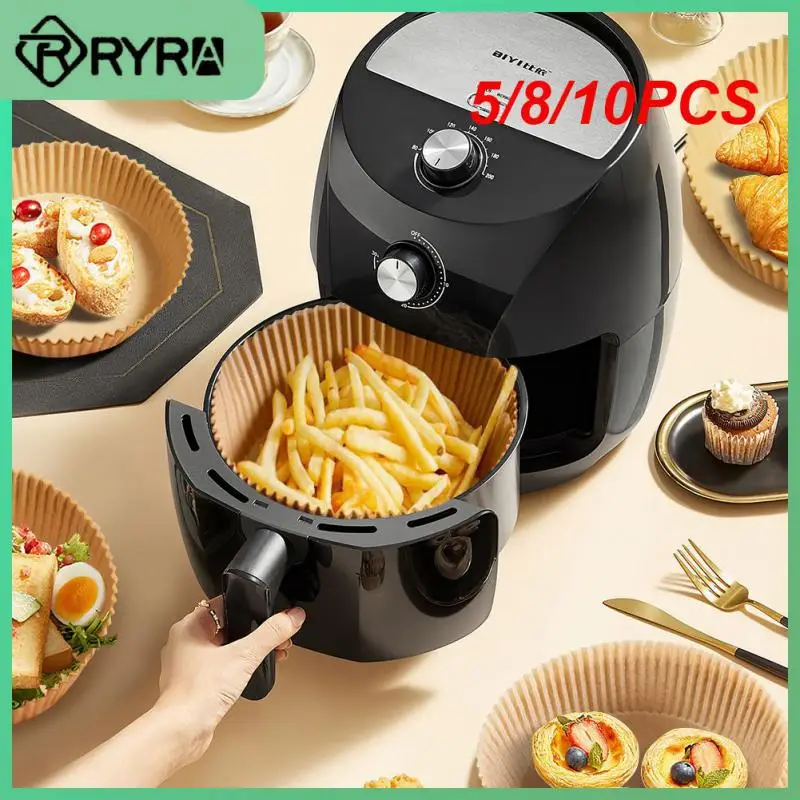 

5/8/10PCS Oil-absorbing Silicone Oil Paper Round Barbecue Plate Disposable Air Fryer Special Paper Oil-proof