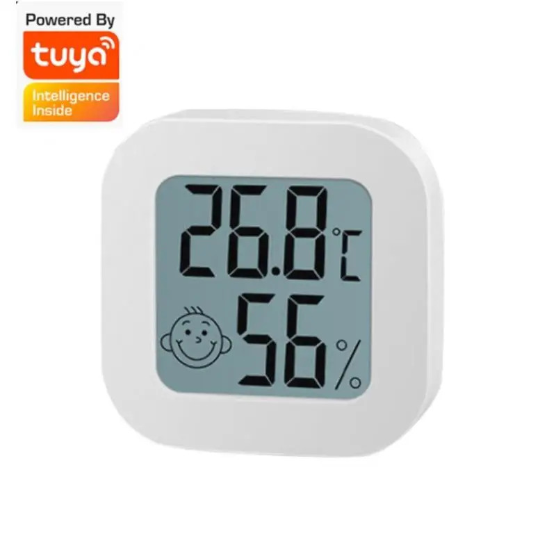 

Tuya Smart Home Weather Station Battery Powered Temperature Humidity Dectotor Mini Lcd Screen Display Supports Amazon Alexa