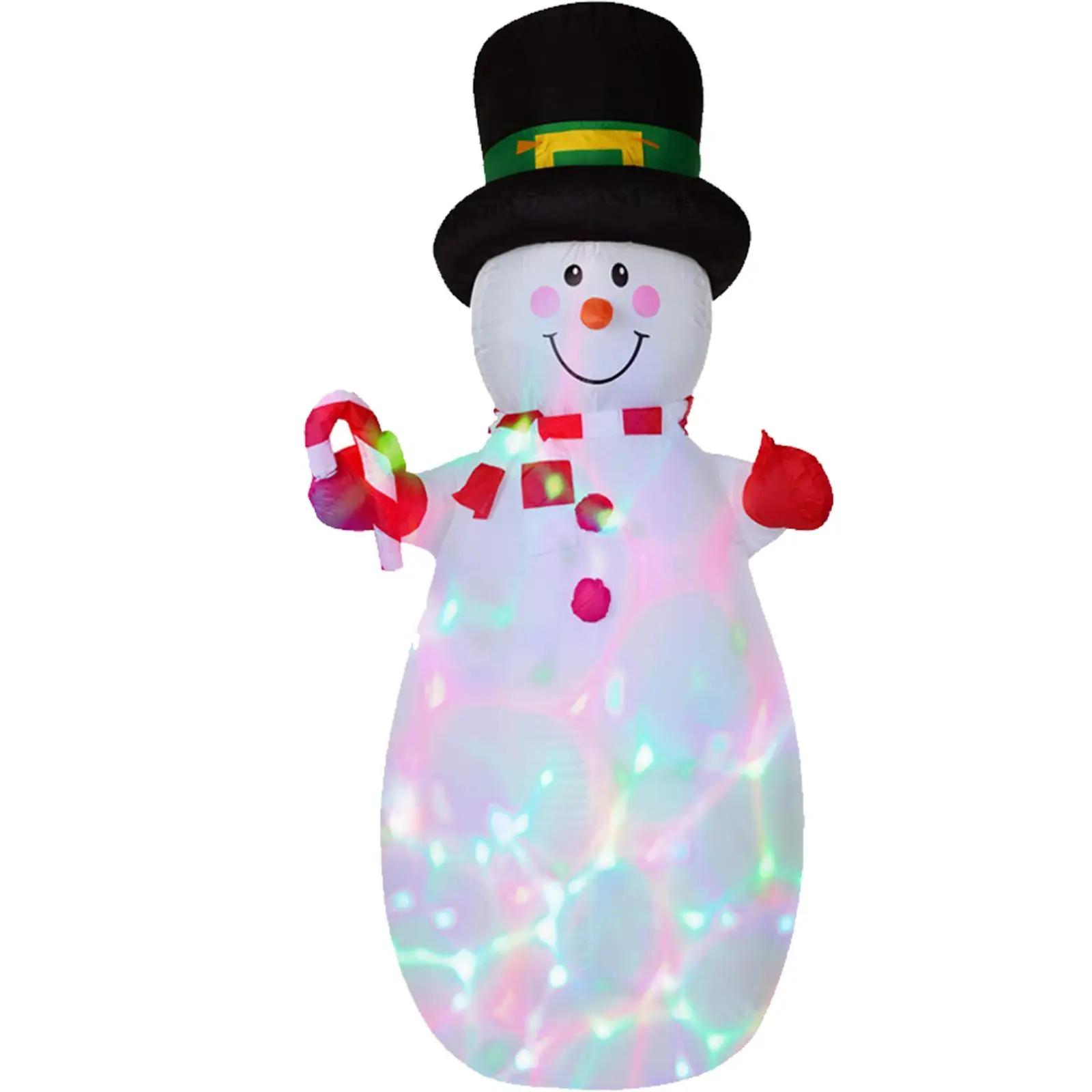 

1.8 Meters Christmas Inflatable Snowman Ornament with Lights for Lawn Patio Home