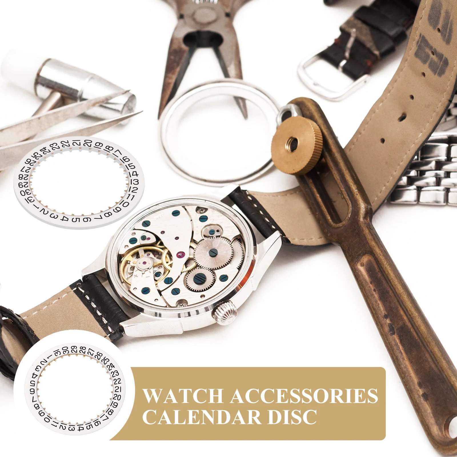 Calendar Disc Ring Watch Mechanical Dial Date Lightweight Replacement Day Repairing Metal Male