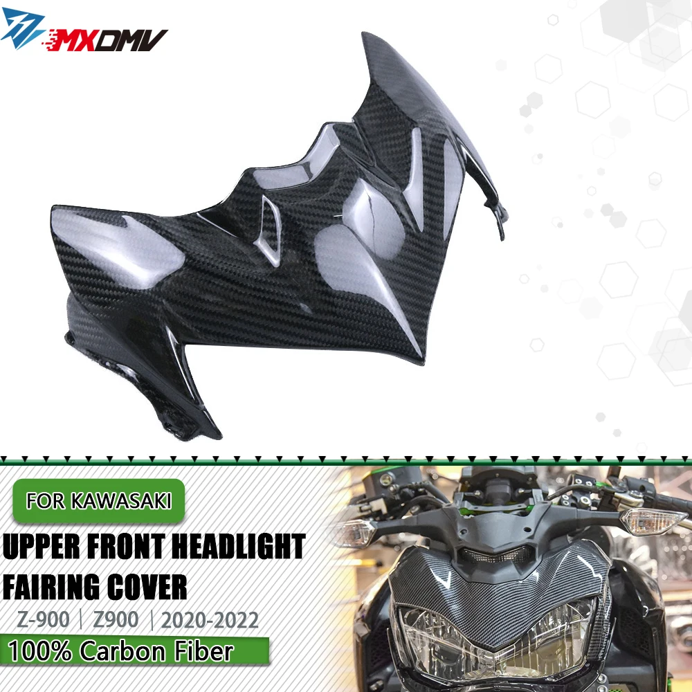

Carbon Fiber Motorcycle Modified Accessories Fairings upper Front Fairing Headstock Cowl For Kawasaki Z900 2020 2021 2022