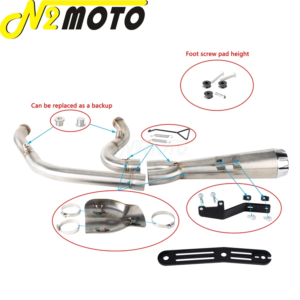 Фото Прочная полная выхлопная система с глушителем для Harley Softail Low Rider ST FXLRST FXRST EI Diablo 117 2022-24. №5