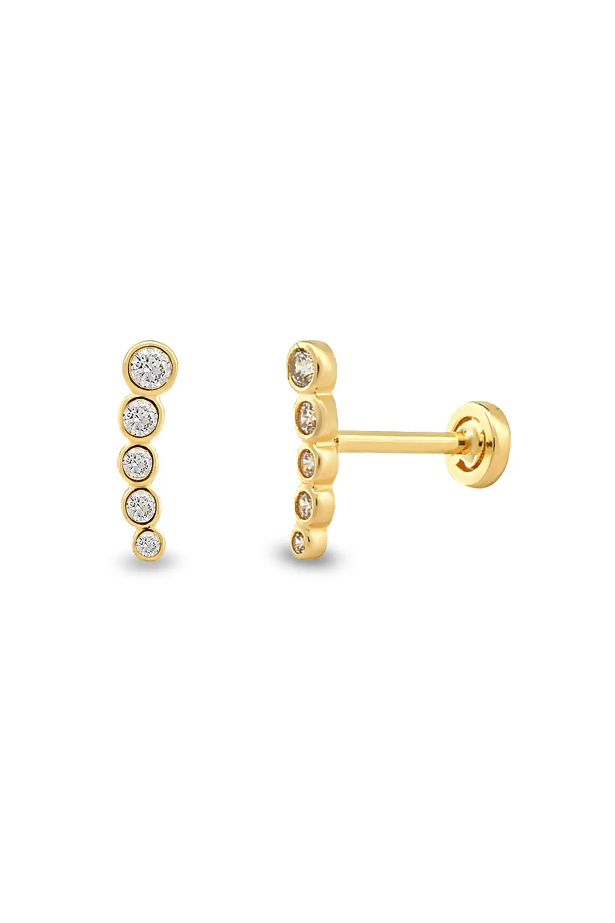 

Gold 14 Sterling Single 5 Stone Piercing