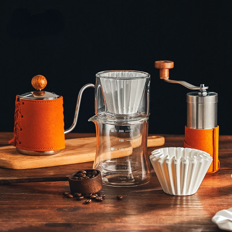 

Набор для кофе ручной работы, Подарочная коробка, кофейник, ручная кофеварка, кофемолка, фильтр для кофе, бумажный фильтр, чашка, кофейное пр...