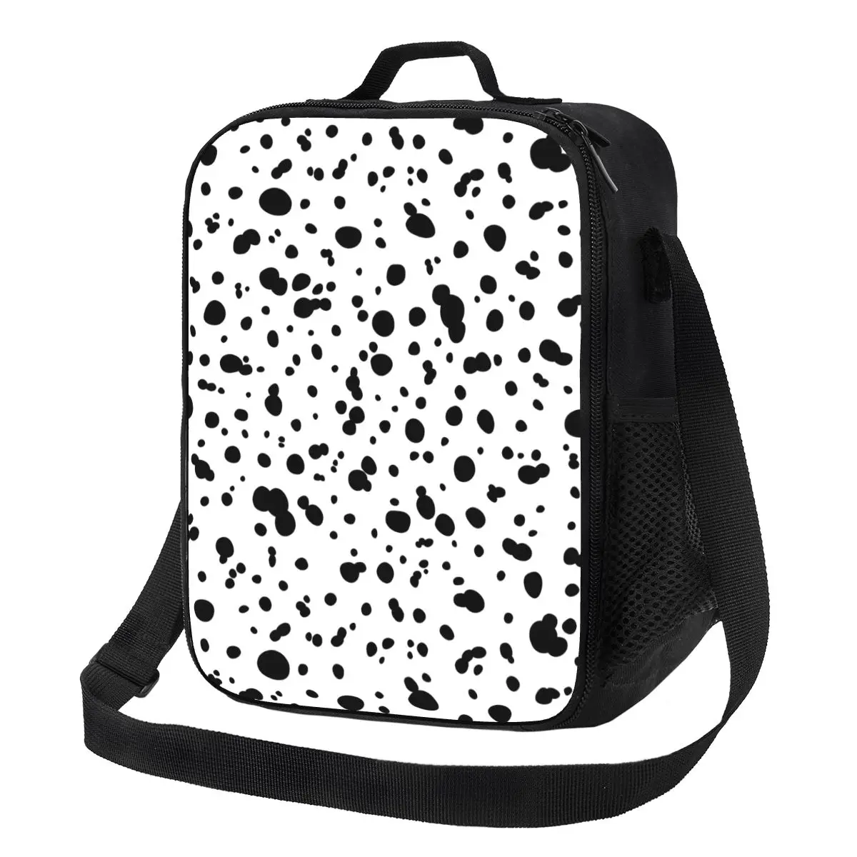 

Dalmatian Spot Lunch Bag Animal Print Casual Lunch Box Travel Portable Thermal Tote Handbags Graphic Cooler Bag