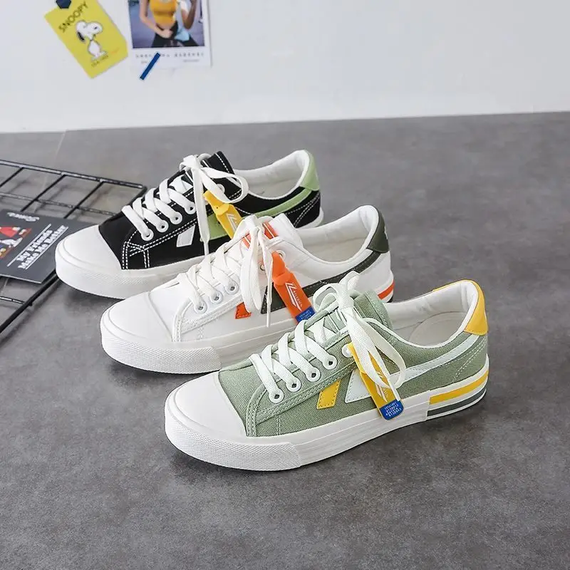

2022 Spring Summer New Canvas Shoes Women's Ulzzang All-match Casual Sports White Shoes Ladies Ins Board Sneakers Female Trend