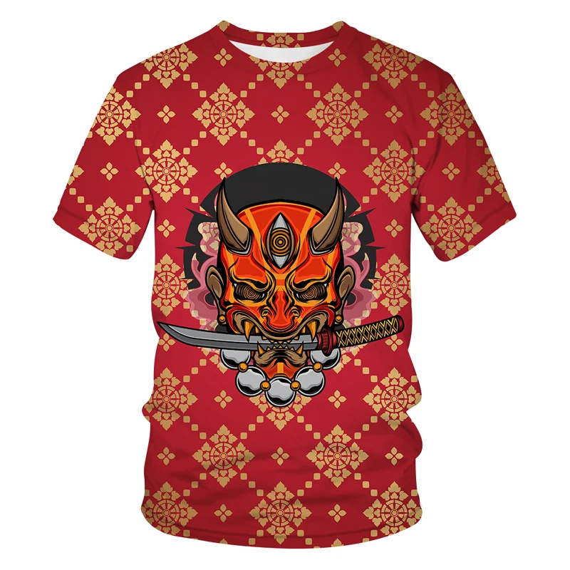 Мужская футболка с роскошным принтом Повседневная рисунком дьявола топы унисекс