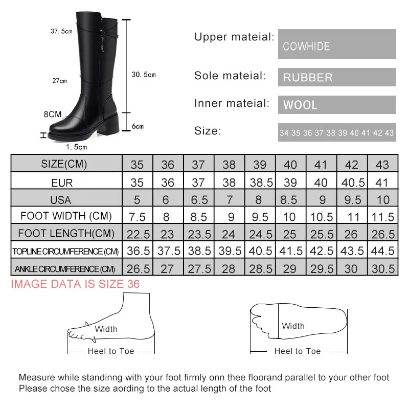 AIYUQI Women's Boots Genuine Leather 2023 New Large Size 41 42 43 Women Winter Boots Non-slip Warm Natural Wool High Boots Women