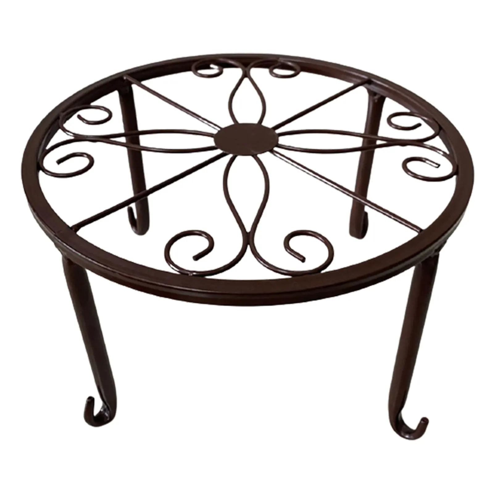 

Flower Pot Succulent Holder Durable Stool Garden Retro Iron Home Decor Round Display Shelf Plant Stand Table Indoor Outdoor