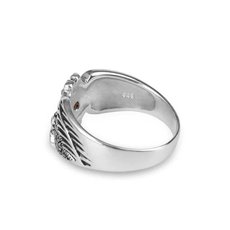 YYSUNNY кольцо в виде совы искусственное серебряное винтажное женское с гранатом