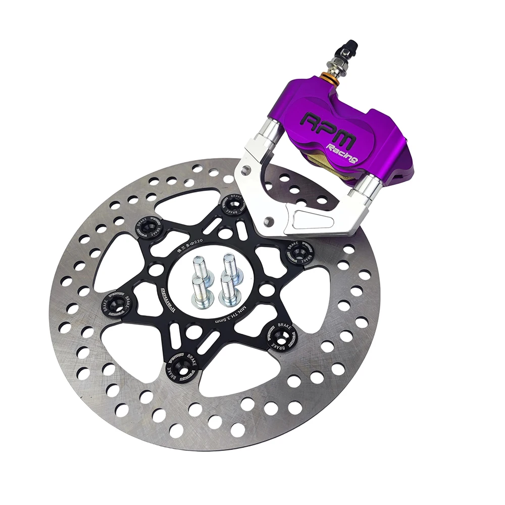

Мотоциклетные тормозные суппорты RPM с 220 мм, 4 отверстиями, тормозной диск, расстояние между центральными отверстиями 55 мм с ЧПУ для Pitbike BWS Yamaha N1s Force M3 JOG