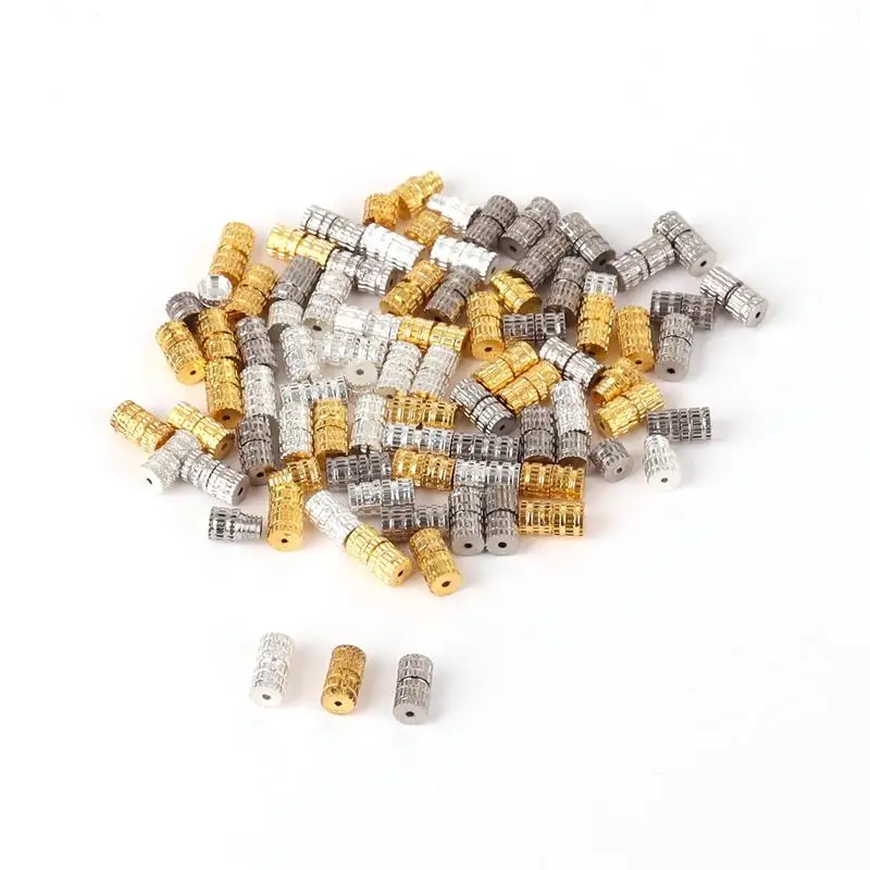 

100pcs Cylinder Fasteners Buckles Closed Beading End Clasp Screw Clasps for DIY Bracelet Necklace Connectors DIY Jewelry Making