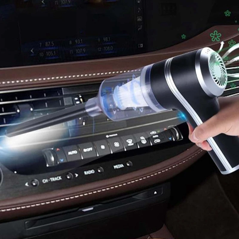 Автомобильный пылесос с подсветкой 9000 па прозрачной чашкой