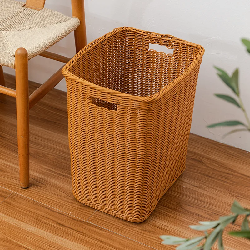 

Imitation Rattan Woven Dirty Clothes Basket, Large Laundry Basket, Hotel Homestay Bath Towel, Changing Clothes, Storage Basket,