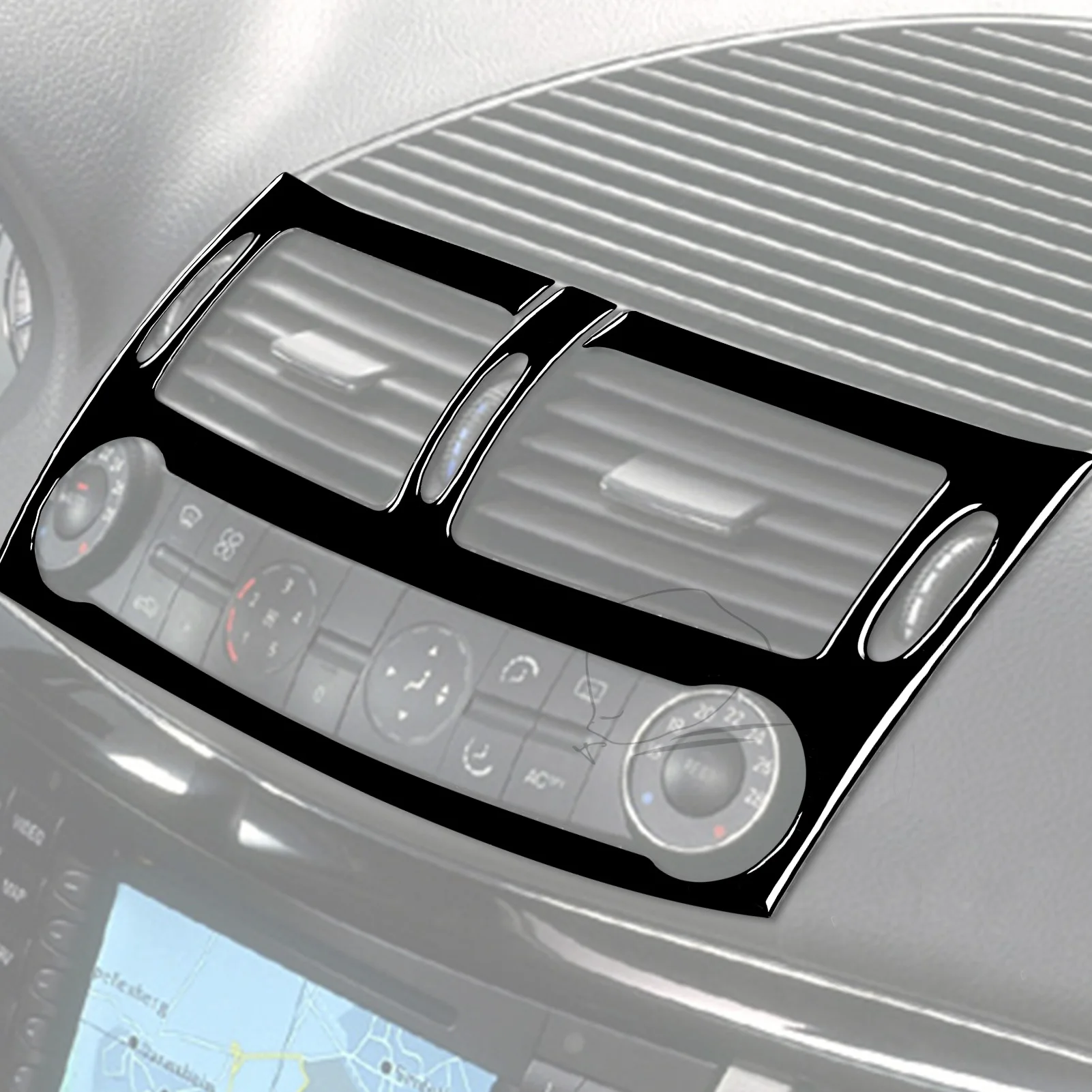Фото Для Mercedes Benz E-Class W211 03-09 Piano Black кондиционер воздуха с центральным управлением выход отделка полоса аксессуары для интерьера наклейка №5