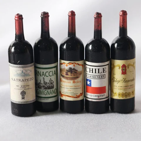 5 шт. Миниатюрный кукольный домик, имитация бутылки красного вина, GJCUTE