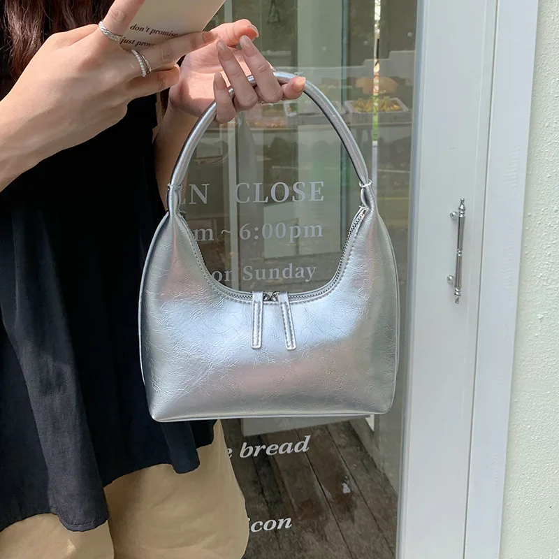 

Fashion Crescent Shoulder Bags for Women Small Pu Leather Underarm Bag Summer